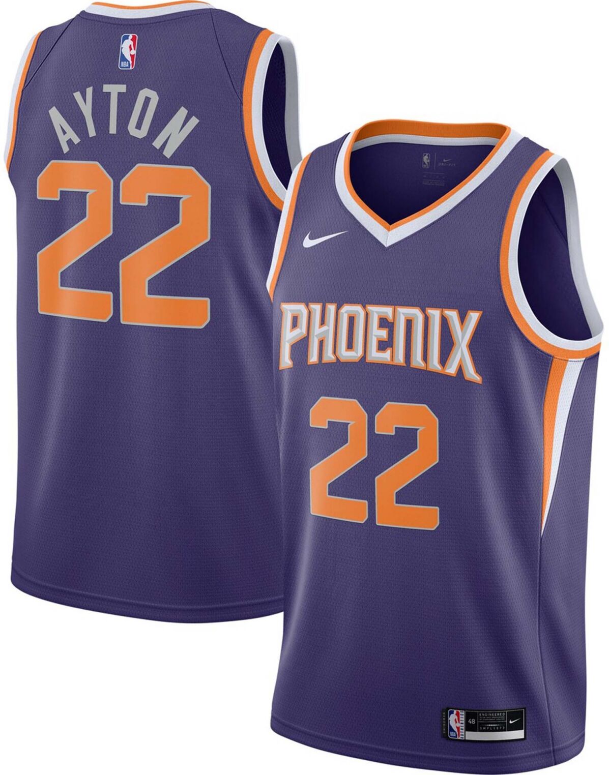 Nike Men's Phoenix Suns 2020/21 Icon Edition Swingman Player Jersey - Deandre Ayton - Purple