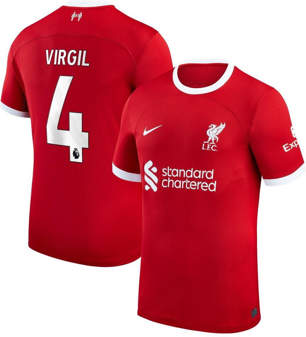 Nike Men's Nike Virgil Van Dijk Red Liverpool 2023/24 Home Replica Player Jersey - Red