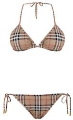 BURBERRY Bikiniset mit Karomuster Beige M, L