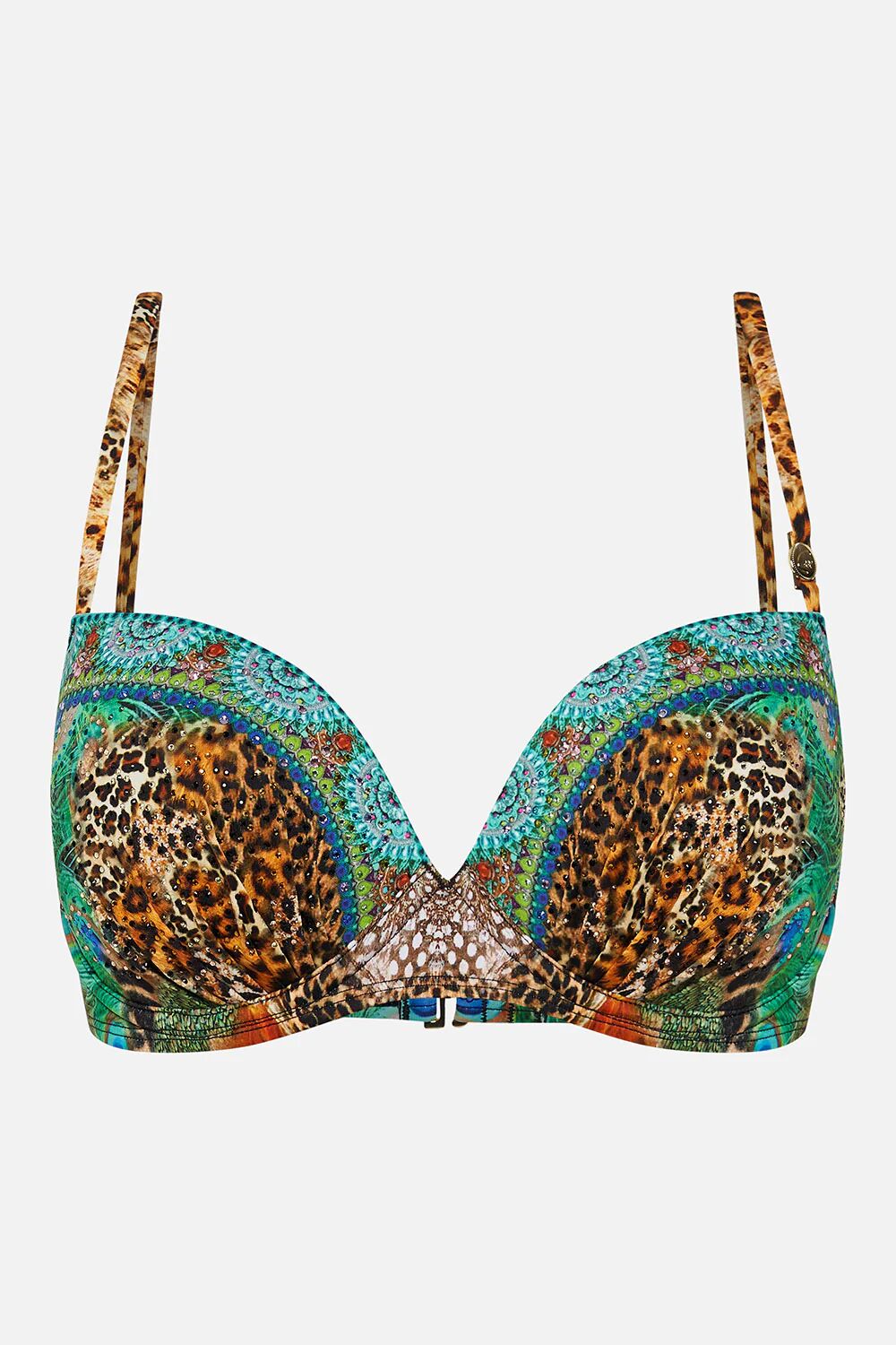 Camilla eBoutique Embellished Moulded Plunge Bra Surrealist Xanadu, D/S  - Size: D/S