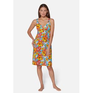 Madeleine Ausgestelltes Strandkleid mit Blütenprint türkis / korallenrot / multicolor 42C