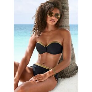 LASCANA Bikini-Hose »Elodie«, mit trendigem Materialeinsatz schwarz-goldfarben  36