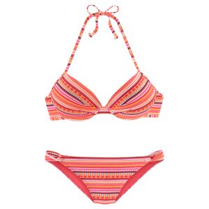 LASCANA Push-Up-Bikini, mit glitzernden Streifen orange-gestreift Größe 34