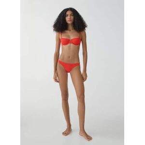 Mango Klassischer Bikini-Slip mit Textur - Rot - S - weiblich