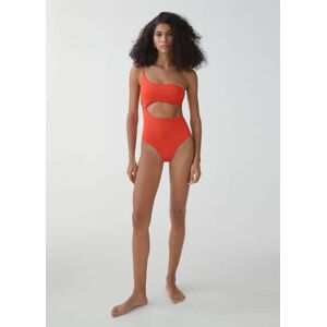 Mango Asymmetrischer Badeanzug mit Cut-Out - Rot - M - weiblich