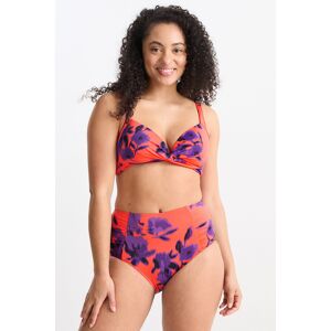 C&A Bikini-Hose-High Waist-LYCRA® XTRA LIFE™-geblümt, Orange, Größe: 46 Weiblich