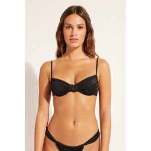 Calzedonia Balconette-Bikinioberteil Shiny Satin Frau Schwarz Größe 90B/85C/80D