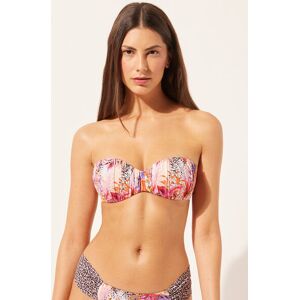 Calzedonia Bandeau-Bikinioberteil mit abgestufter Wattierung Wild Foliage Frau Multifarben Größe 85B/80C/75D