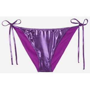 Calzedonia Bikinihose mit schmalen Bändchen Metallic Skin Frau Violett Größe S