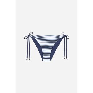 Calzedonia Bikinihose mit schmalen Bändchen Nautical Stripes Frau Blau Größe M