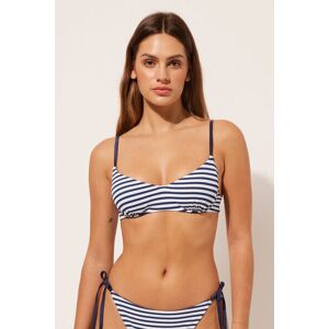 Calzedonia Bikinihose mit schmalen Bändchen Nautical Stripes Frau Blau Größe M