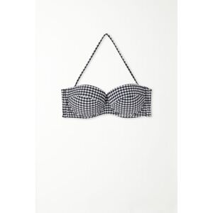 Tezenis Wattiertes Bandeau-Bikinioberteil Classy Vichy Frau Multifarben Größe 85