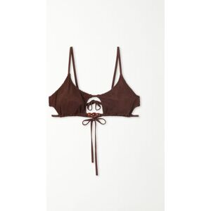 Tezenis Bustier-Bikinioberteil aus Mesh mit Cut-out Lanzarote Net Frau Braun Größe M