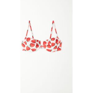 Tezenis Balconette-Bikinioberteil mit Ausschnitt Pretty Strawberry Frau Aufdruck Größe 85