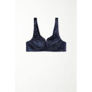 Tezenis Wattiertes, meerblaues Balconette-Bikinioberteil Shiny Frau Blau Größe 90