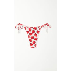 Tezenis Brazilian-Bikinislip mit Bändern Pretty Strawberry Frau Aufdruck Größe L