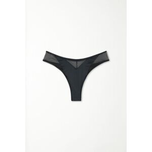 Tezenis Brazilian-Bikinislip Charming Tulle Frau Schwarz Größe M