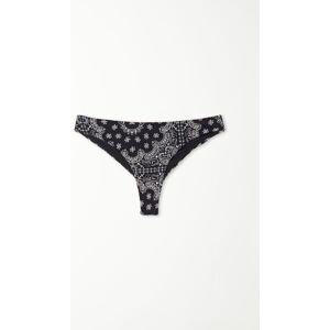 Tezenis Brazilian-Bikinislip Black Bandana Frau Schwarz Größe L