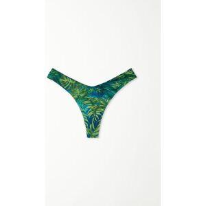 Tezenis Brazilian-Bikinislip mit hohem Beinausschnitt Emerald Jungle Frau Grün Größe L