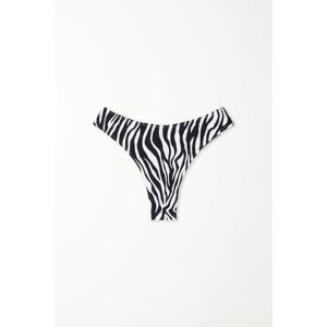 Tezenis Brazilian-Bikinislip mit hohem abgerundeten Beinausschnitt Timeless Zebra Frau Animal-print Größe S