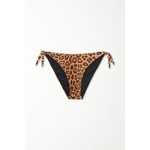 Tezenis Bikinislip mit schmalen Bändchen Wild Leopard Frau Braun Größe S