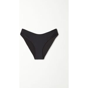 Tezenis Bikinislip mit hohem abgerundetem Beinausschnitt aus recycelter Mikrofaser Frau Schwarz Größe XS