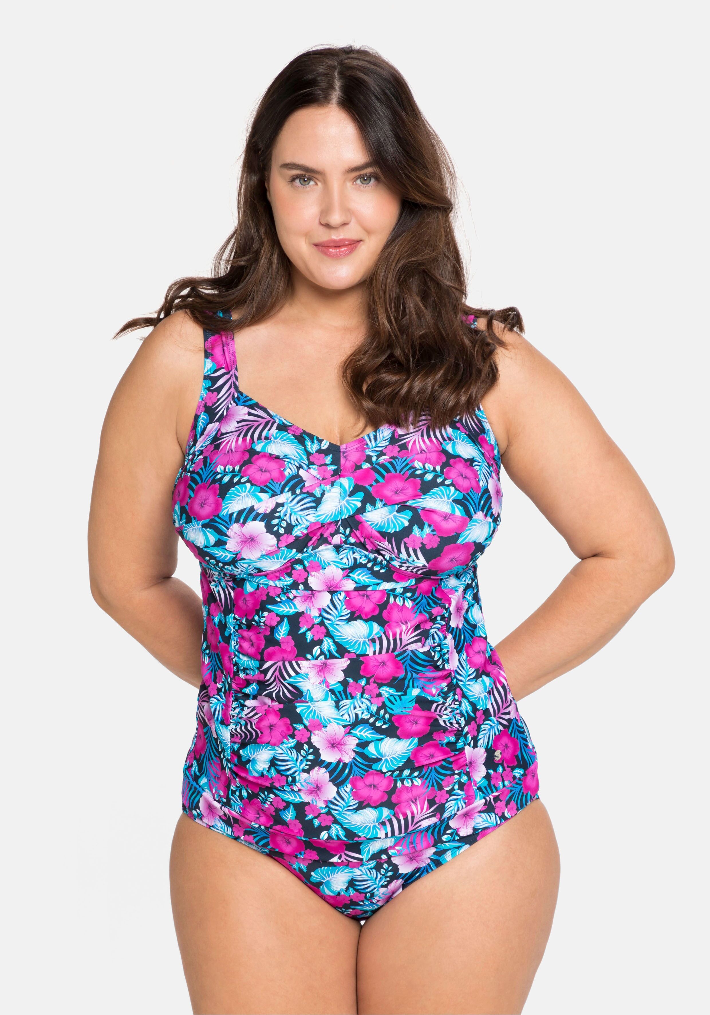 Sheego Tankini-Top, mit Shaping-Einsatz und verstellbaren Trägern blau  40 42 44 46 48 50 52 54 56 58