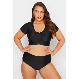 Yours​​​​​​​ – Gerafftes Bikinicrop Top In Schwarz 58-60