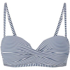 TOM TAILOR Damen Gestreiftes Bandeau-Bikinitop, blau, Streifenmuster, Gr. 40C