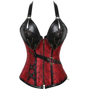 Super Pegasus Sexy Frauen Neckholder Korsetts Top Aushöhlen Abnehmen Body Shaper Gothic Steampunk Leder Bustiers Mit Reißverschluss Corsage Korset