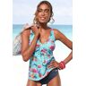 Bügel-Tankini-Top SUNSEEKER "Modern" Gr. 38, Cup C, blau (hellblau, bedruckt) Damen Bikini-Oberteile Ocean Blue mit Blumendruck Bestseller