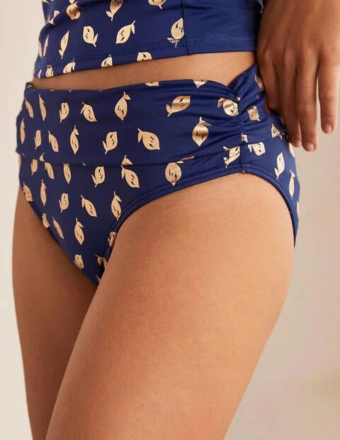 Boden Französisches Navy, Zitrusfrucht Amalfi Bikinihose zum Umschlagen Damen Boden, 38, Navy