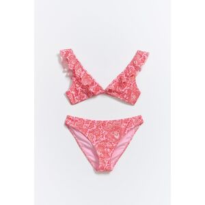 Gina Tricot - Y frill bikini set - young-swimwear- Red - 170 - Female  Female Red