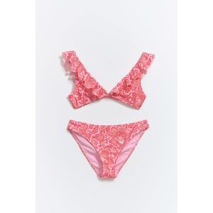 Gina Tricot - Y frill bikini set - young-swimwear- Red - 146/152 - Female  Female Red