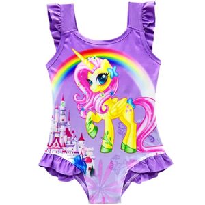 Piger Rainbow Unicorn Badedragt Badetøj - Perfet purple 110
