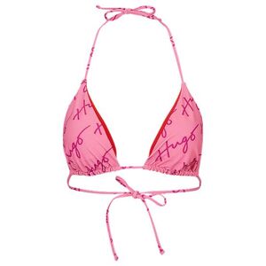 HUGO Quick-dry triangle bikini with handwritten logos