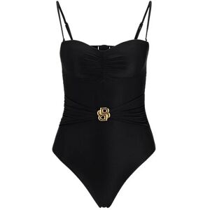 Boss Bandeau-style swimsuit with double-monogram belt detail