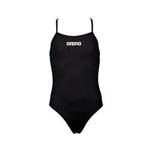 ARENA Girls' Training Swimsuit Solid Lighttech (Quick Drying, UV Protection UPF 50+, Chlorine-Resistant), black, 128