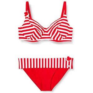 Haute Pression Women's Y8013 Striped Bikini , Red (rayé Rouge), UK 16 (Manufacturer size: 44F)