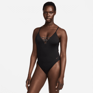 Nike Swim Sneakerkini 2.0-badedragt med krydsryg til kvinder - sort sort XS
