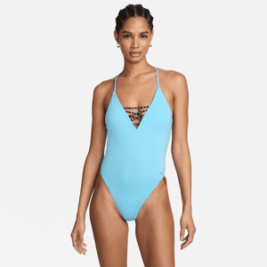 Nike Swim Sneakerkini 2.0-badedragt med krydsryg til kvinder - blå blå XS