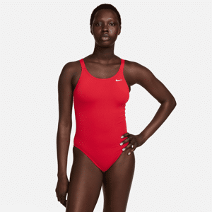Nike Poly Solid Fastback-badedragt i ét stykke til kvinder - rød rød 42