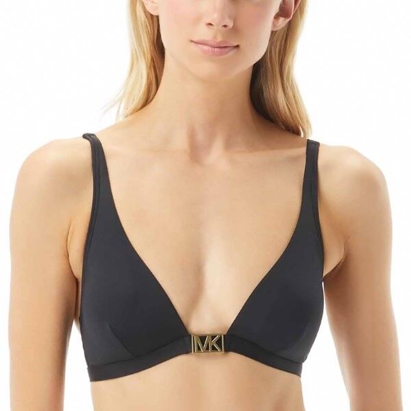 Michael Kors Logo Solids Triangle Bikini Top - Black * Kampagne *