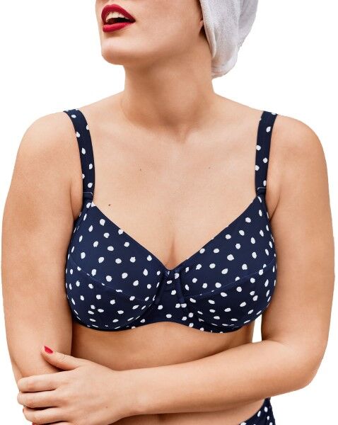 Rosa Faia Blue Dots Luna Big Cup Bikini Bra - Navy-2 * Kampagne *