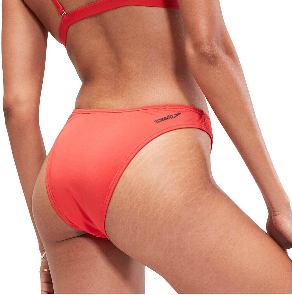 Speedo solid scoop bottom braga bikini Rojo (XXS)