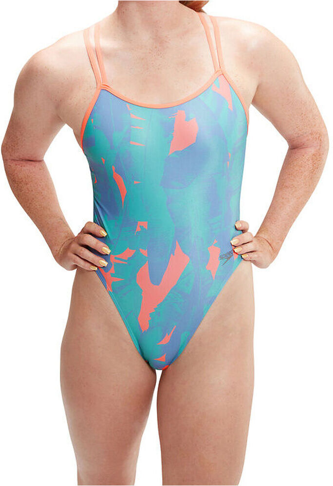 Speedo allover digital bañador natación mujer Verde (34)