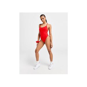 Calvin Klein Swim Monogram Rib Swimsuit, Red  - Red - Size: Small