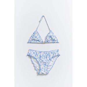 Gina Tricot - Y flounce bikini set - young-swimwear - Blue - 146/152 - Female - Blue - Female