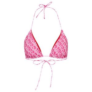 HUGO Triangle bikini top with repeat logo print