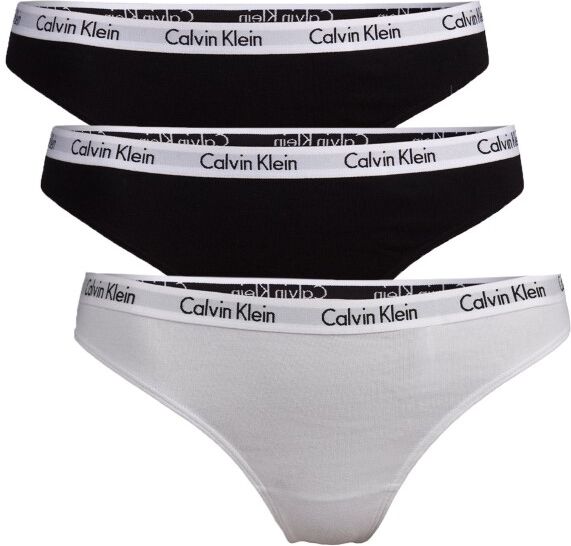 Calvin Klein 3 pakkaus Carousel Bikinis - Black/White  - Size: 000QD3588EWZB - Color: musta/valk